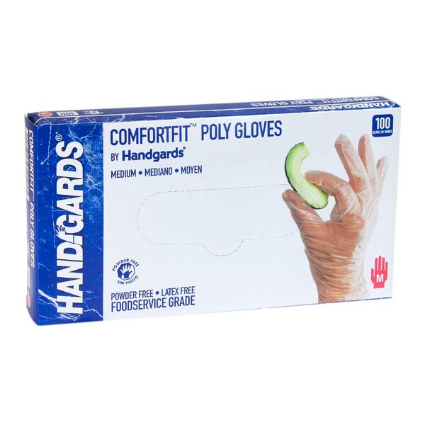 Manoplas desechables de polietileno Handgards ComfortFit, polietileno, sin polvo, tamaño M, paquete de 1000, transparentes - 303363212.