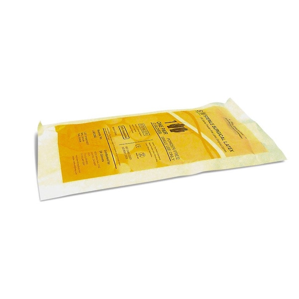 Guantes quirúrgicos de látex Dynarex, palma de 4 milésimas, látex, sin polvo, 7 1/2, 1 par, beige - 2375.