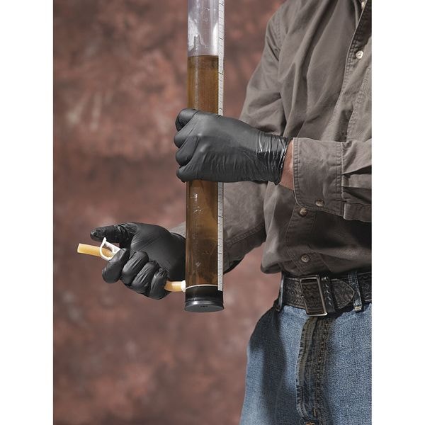 Showa 7700PFT, Guantes de un solo uso, 4 milésimas en la palma, nitrilo, libre de polvo, XL (10), 50 paquetes, negro - 7700PFTXL