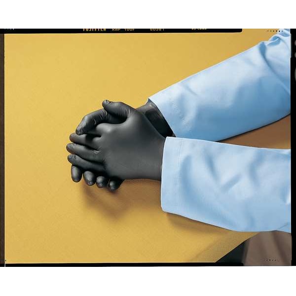 Showa 7700PFT, Guantes de un solo uso, 4 milésimas en la palma, nitrilo, libre de polvo, XL (10), 50 paquetes, negro - 7700PFTXL