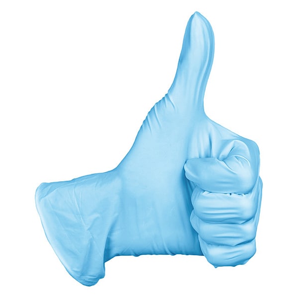 Guantes Desechables Cóndor, 2.4 mil de Palma, Nitrilo, Libre de Polvo, XL (10), 100 Pza, Azules - 60JJ46