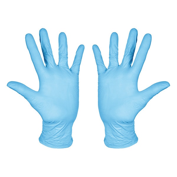 Guantes Desechables Cóndor, 2.4 mil de Palma, Nitrilo, Libre de Polvo, XL (10), 100 Pza, Azules - 60JJ46