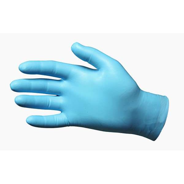 Showa 8005PF, Guantes de un solo uso, 8 mil de espesor en la palma, Nitrilo, sin polvo, L, 50 paquetes, azul - 8005PFL