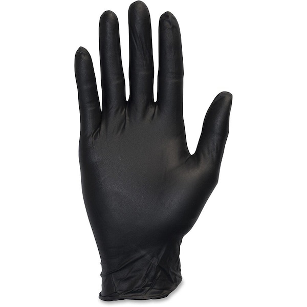 Guantes de examen de nitrilo zona de seguridad, 4 mil Palm, nitrilo, sin polvo, L, 100 piezas, negro - SZNGNEPLGK