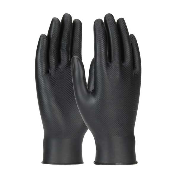 Pip Grippaz Skins, GUANTE, 6 mil Palm, Nitrile, Sin Polvo, XL (10), Paquete de 50, Negro - 67-246/XL