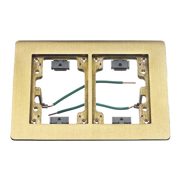 Hubbell Wiring Device-Kellems Rectangular Floor Flange, 2 Gangs, Rectangular, Metallic - SB3084W