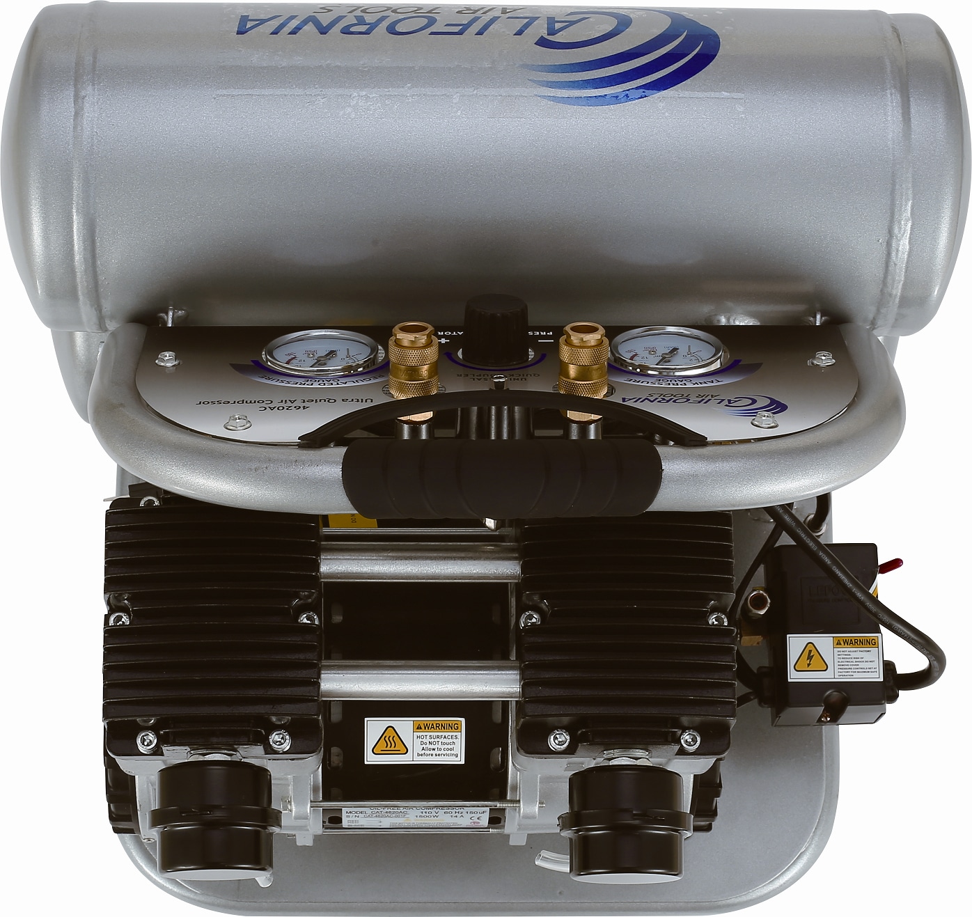 California Air Tools - Compresor de aire estacionario eléctrico de 4.6 galones y 125 PSI de doble tanque - CAT-4620-22060