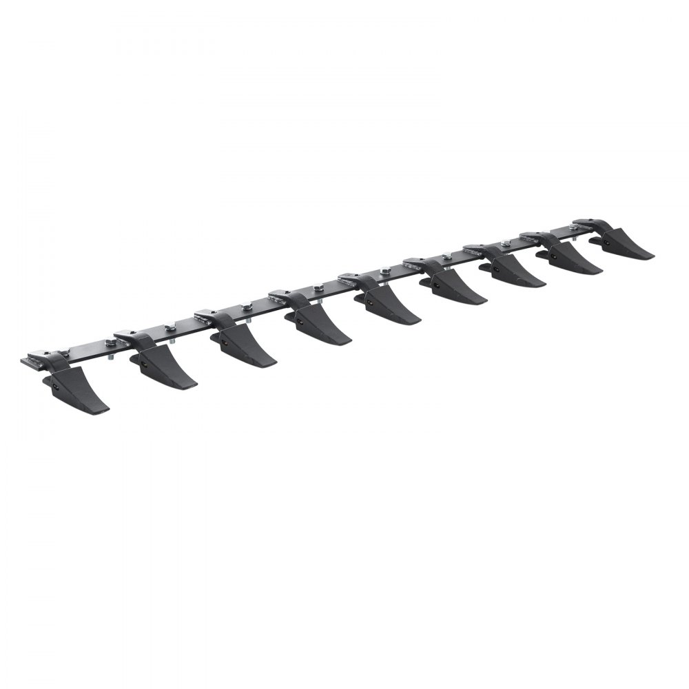 VEVOR Bucket Tooth Bar, 72'', Heavy Duty Tractor Bucket 9 Teeth Bar for Loader Tractor Skidsteer, 4560 lbs Load-Bearing Capacity Bolt On Design, for Efficient Soil Excavation and Bucket Protection - NYCDWJC72ZTSO9MC2V0