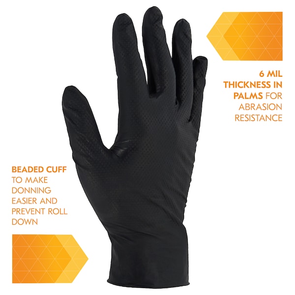 Guantes Desechables Kleenguard KleenGuard Kraken Grip, 6 mil Palm, Nitrilo, Sin Polvo, XL, 90 piezas, Negro - 49278