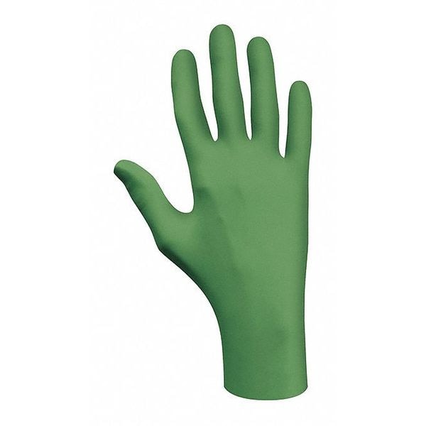 Showa 6110PF, Guantes desechables de nitrilo, 4 mil, grado alimenticio, sin polvo, L, (9), verde, paquete de 100 - 6110PF L
