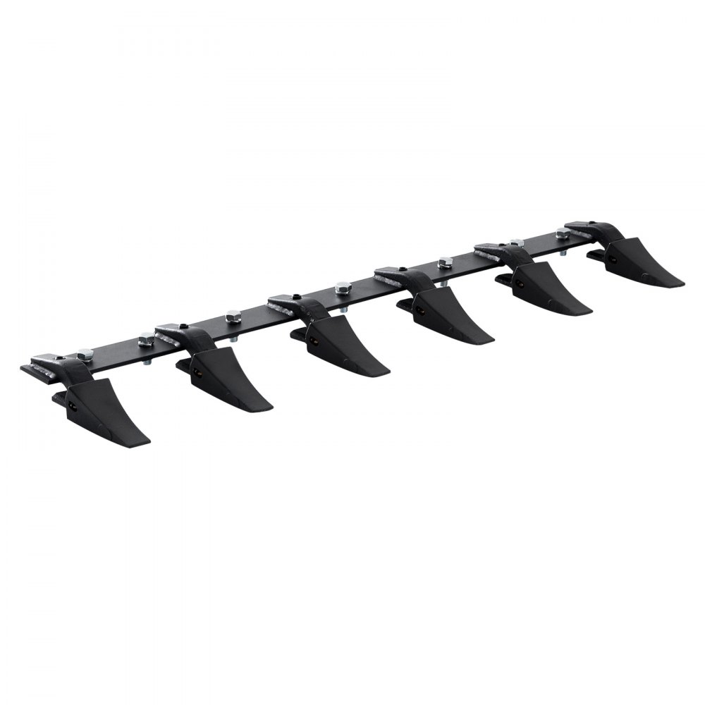 VEVOR Bucket Tooth Bar, 48'', Heavy Duty Tractor Bucket 6 Teeth Bar for Loader Tractor Skidsteer, 4560 lbs Load-Bearing Capacity Bolt On Design, for Efficient Soil Excavation and Bucket Protection - NYCDWJC48ZTSFGEP9V0