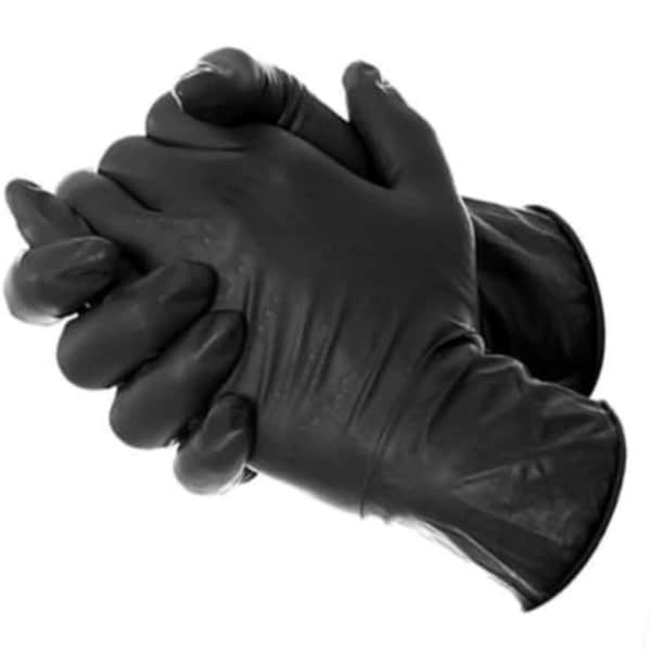 Guante desechable Adenna, 5 mil Palm, látex, sin polvo, L, paquete de 1000 unidades, negro - PHM916