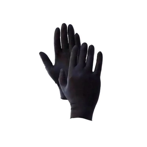 Guante desechable Adenna, 5 mil Palm, látex, sin polvo, L, paquete de 1000 unidades, negro - PHM916