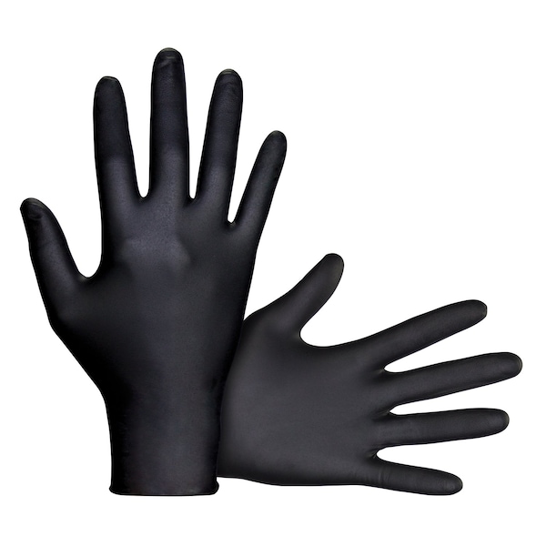 Sas Safety Derma-Tuff, guantes desechables de nitrilo de 6 mil de grosor, nitrilo, sin polvo, M, 120 piezas, negro - 66582