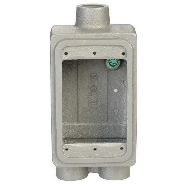 Appleton Electric Weatherproof Electrical Box, 25 cu in, FDCC Box Type, 1 Gang, Malleable Iron - FDCC-1-100