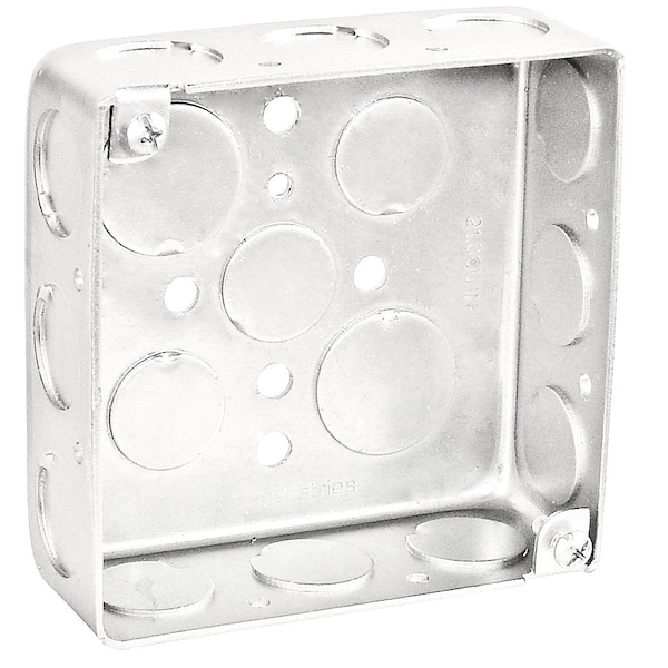 Southwire Electrical Box, 21 cu in, Square Box Type, 4 Gangs, Steel, Square Shape - 52151-1/2DR