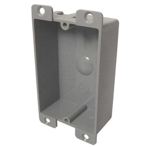 Cantex Electrical Box, 8 cu in, Square Box Type, 1 Gang, PVC, Square Shape - EZ08SF