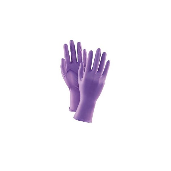 Guantes desechables de nitrilo Kc, 5.9 mil puntas/4.7 mil palma, nitrilo, sin polvo, L, 50 piezas, color morado - GLV108-L