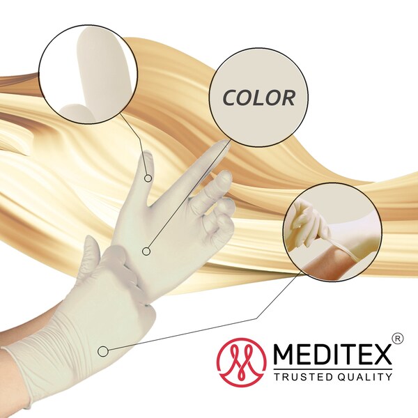Guantes de examen de látex Meditex, látex, XL, 1000 unidades - HM2022111925-LX-XL