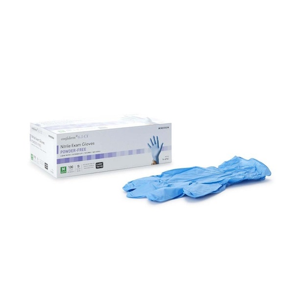 Mckesson Confiderm 6.5Cx - Guantes de examen de nitrilo, sin polvo, tamaño M, 1000 piezas, azules - 14-676C