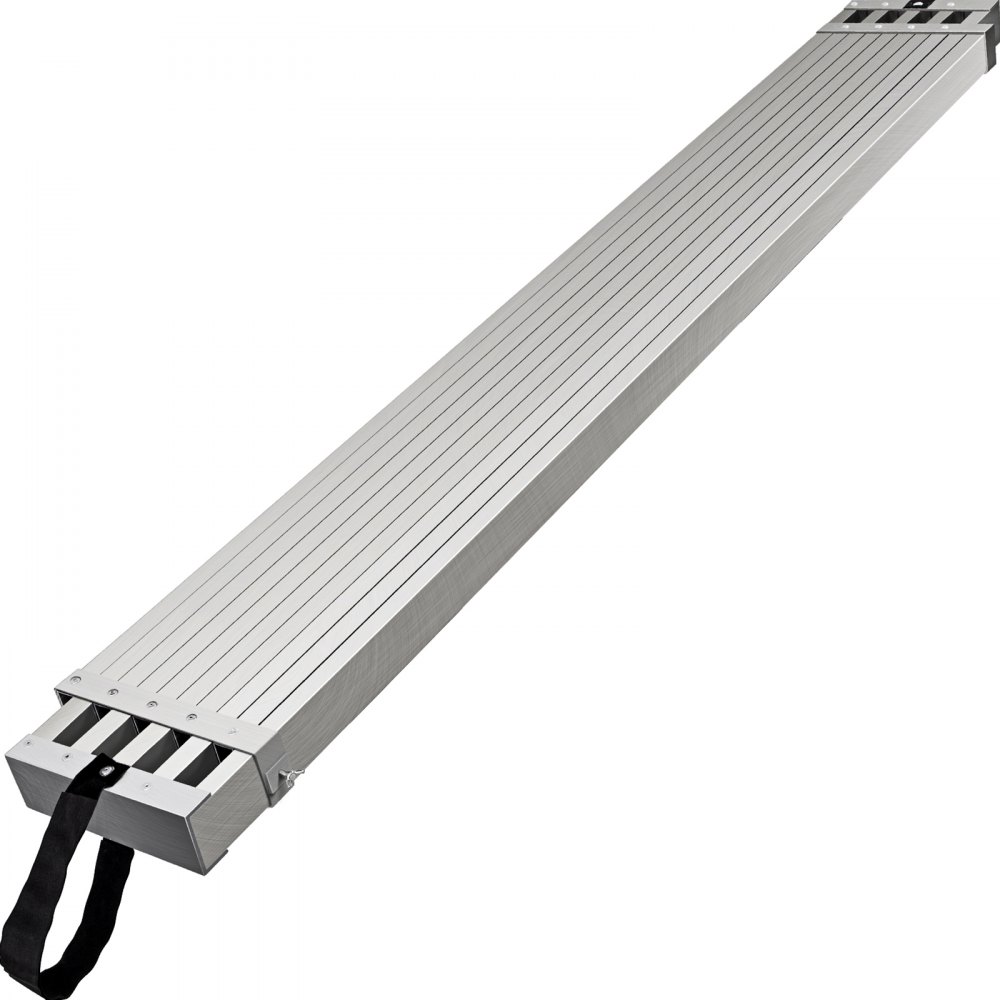 VEVOR Aluminum Work Plank, 8-13ft Telescoping Plank, 440lbs Capacity Aluminum Extension Plank, 12.5 inch Width, Aluminum Scaffolding Plank with Skid-Proof Platform Scaffold Ladder Accessory - LZSSPT8-13FT00001V0
