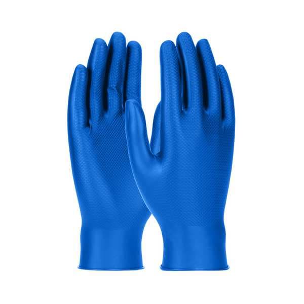 Pip Grippaz Skins, Guantes Desechables de Nitrilo, 4.5 mil Palma, Nitrilo, Sin Polvo, S (7), Paquete de 100, Azul - 67-305/S.