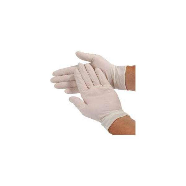 Guantes desechables de látex Seidman Associates, 5 mil de palma, látex, con polvo, talla L, blancos - GRDR-LG-1-T