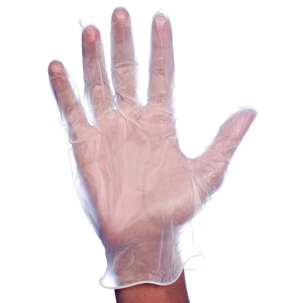 Guantes desechables de vinilo Cordova, vinilo, sin talco, S, paquete de 100, transparente - 4064S