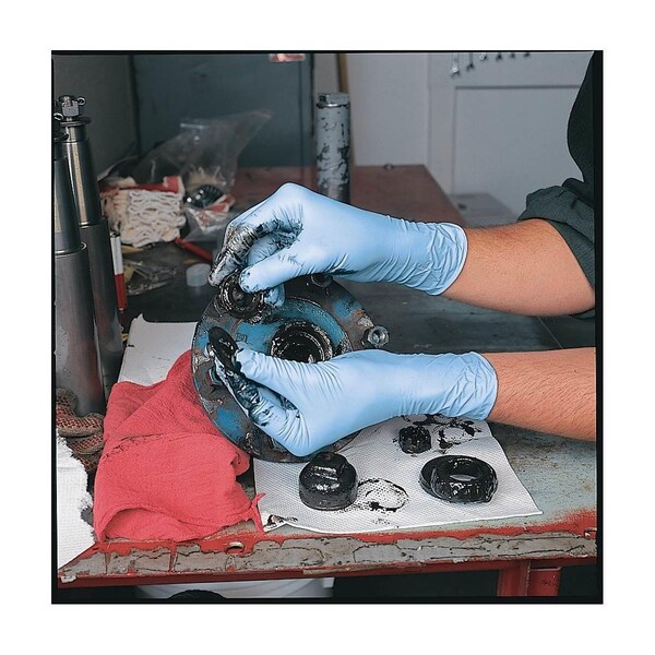 Showa 9905PF, Guantes desechables de nitrilo, 6 mil Palm, Nitrile, sin polvo, M, 50 PK, Azul - 9905PFM