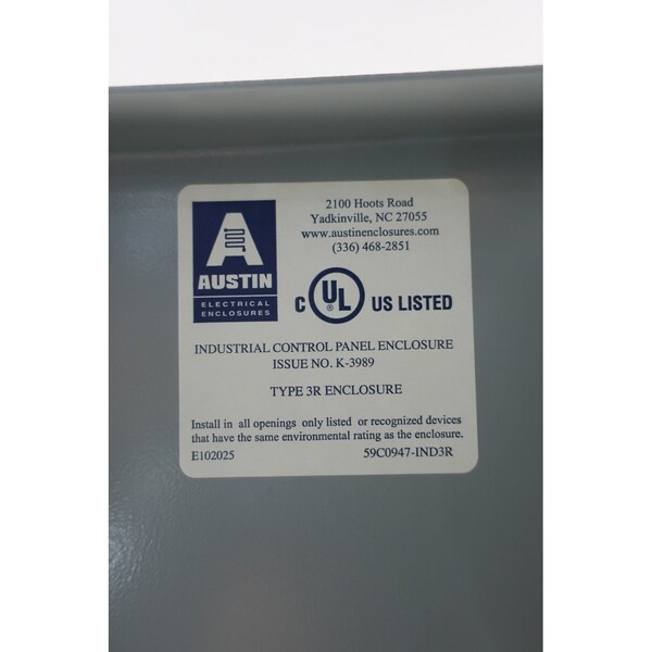 Austin Industrial Control Panel 6In 12In Aluminum 12In Enclosure - TYPE 3R