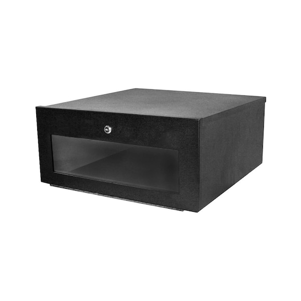 Quest Mfg DVR Security Enclosure with Plexiglass Door, 20"W x 21"D x 9"H, Black - SE0920-21-02A