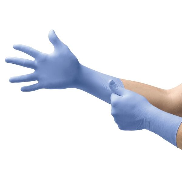 Ansell FFE-775, Guantes desechables para exámenes, 4.7 mil de palma, Nitrilo, sin polvo, 2XL (10 1/2), 50 paquetes, azules - FFE-775-XXL