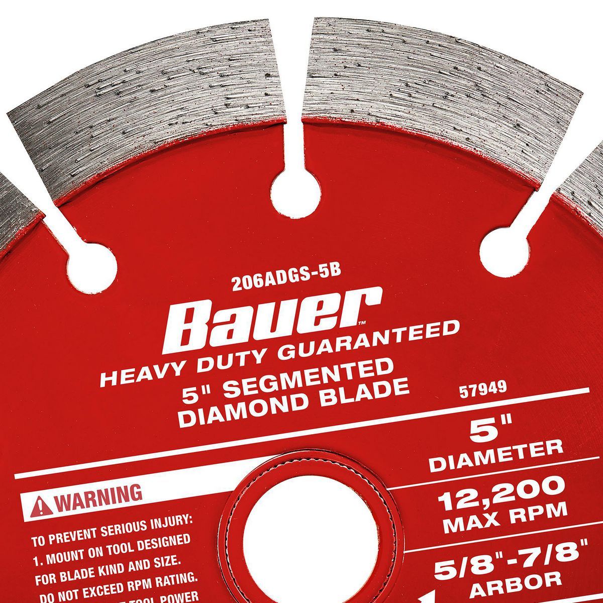 Bauer 5 in. Hoja de sierra de diamante segmentada húmeda o seca - 57949