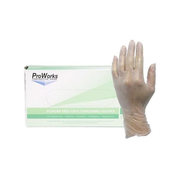 Guantes desechables de vinilo Hospeco, 3 mil de grosor, vinilo, sin polvo, Talla L, paquete de 100, transparentes - GL-V103FL