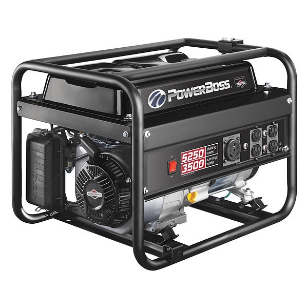 Briggs & Stratton Portable Generator, Gasoline, 3,500 W Rated, 5,250 W Surge, Recoil Start, 120V AC, 29.2 A - 30755