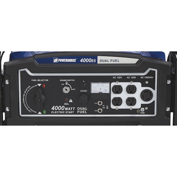 Powerhorse Dual Fuel Generator | 4,000 Surge Watt | Electric Start - 750134