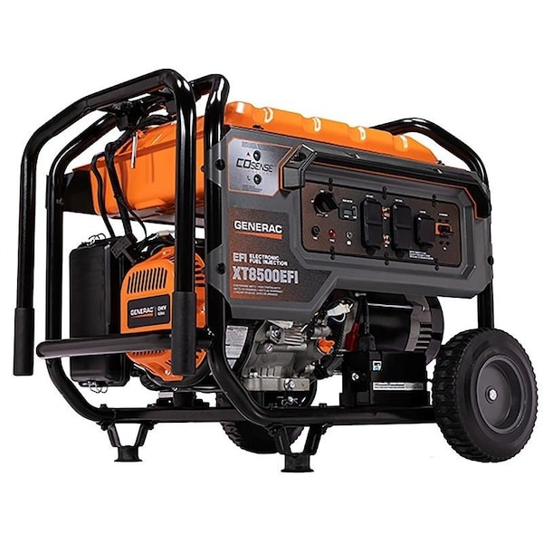 Generac Portable Generator, Gasoline/Liquid Propane, 8,000 W Rated, 10,000 W Surge, Electric, Recoil Start - 7162
