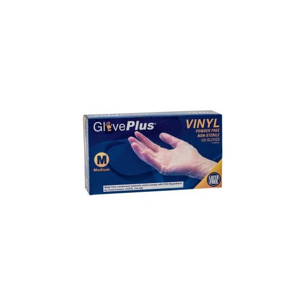 Guantes desechables de vinilo Ammex, palma de 4 mil, vinilo, sin polvo, XL, transparente - IVPF48100