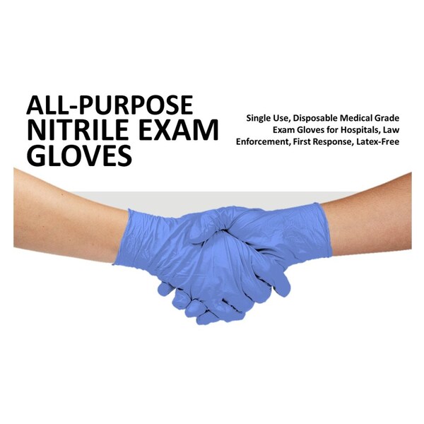 Guantes de Examen de Nitrilo Dealmed, 3 mil de Palma, Nitrilo, sin Polvo, M, 3000 piezas, Azul/Violeta - 787570