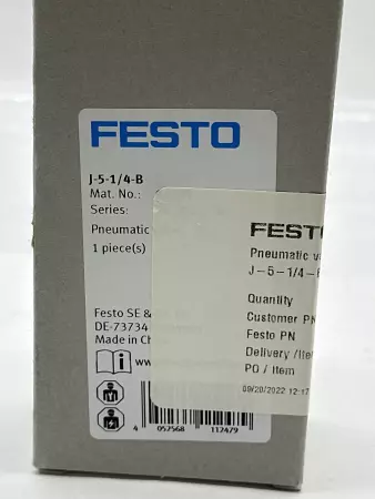 Festo Pneumatic Valve J-5-1/4-B