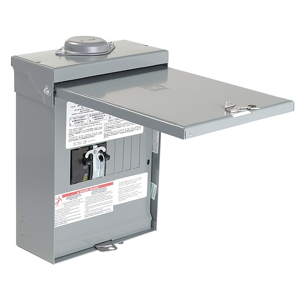 Square D Generator panel, QO, 1 phase, 4 spaces, 8 circuits, 50A main breaker with interlock, NEMA3R, gnd bar, UL - QO1DM10050TRBR