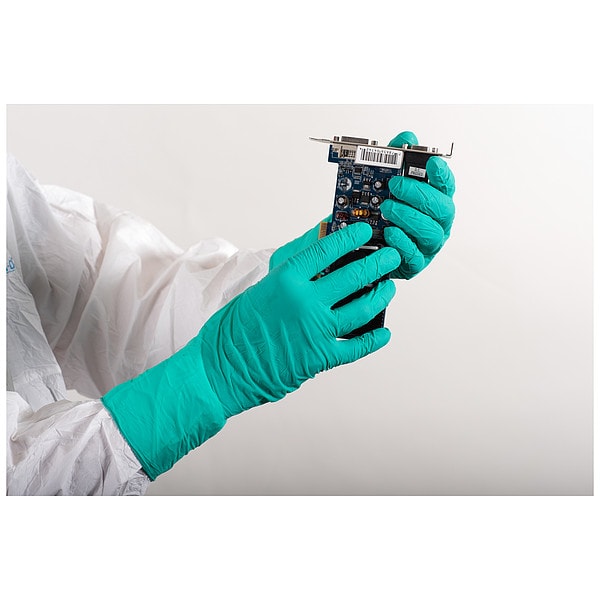 Bioclean BioClean(TM), Guantes Desechables, 3.94 mil de grosor en la palma, Nitrilo, Sin Polvo, Talla M, Paquete de 1000 unidades, Verde - BSAN