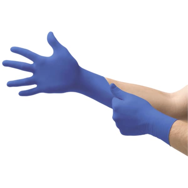 Ansell MICRO-TOUCH, Guantes Desechables de Nitrilo, 2.8 mil de Palma, Nitrilo, Sin Polvo, Talla L, Paquete de 3000 unidades, Azules - 6034313