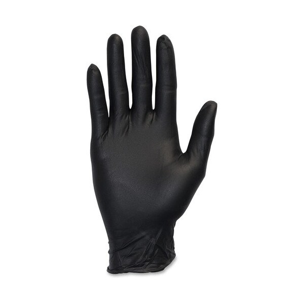 Guantes Desechables de Nitrilo en Zona de Seguridad, Nitrilo, Sin Polvo, M, 100 Paq, Negro - SZNGNEPMDK