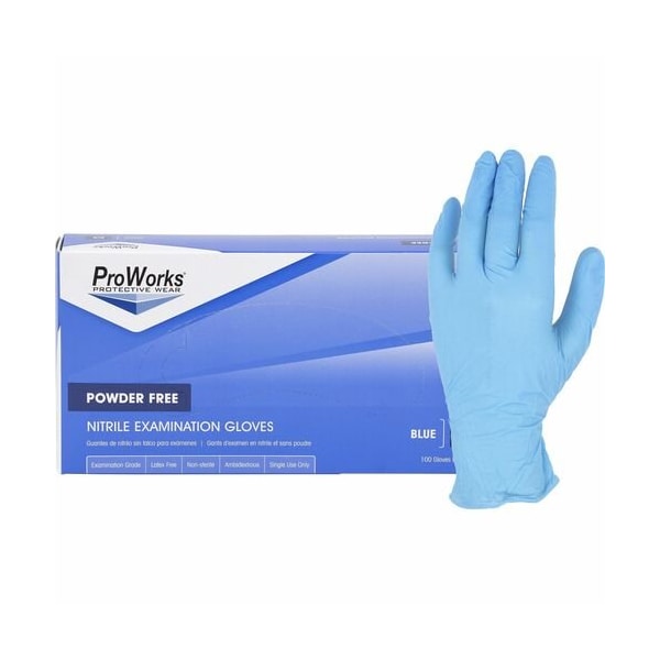 Guantes de examen de nitrilo Hospeco, 4 mil de grosor en la palma, nitrilo, sin polvo, XL, paquete de 10, azules - HOSGLN135FX