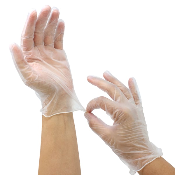 Guantes desechables de vinilo Safe Handler, vinilo, sin polvo, talla única, paquete de 100 - SH-MS-OSFM-IVG-1000