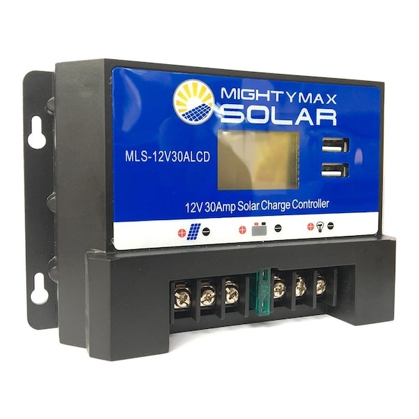 Mighty Max Battery 12V / 24V 30 Amp PWM  Solar Charge Controller For Golf Cart - MAX3532469