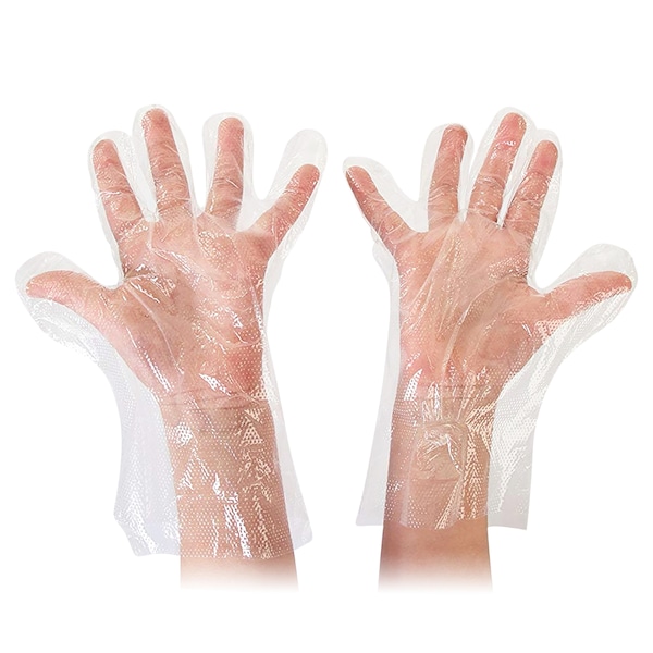 Guantes desechables de nitrilo Glovies, LDPE Virgen, M, 100 piezas, transparentes - ADLX002B100
