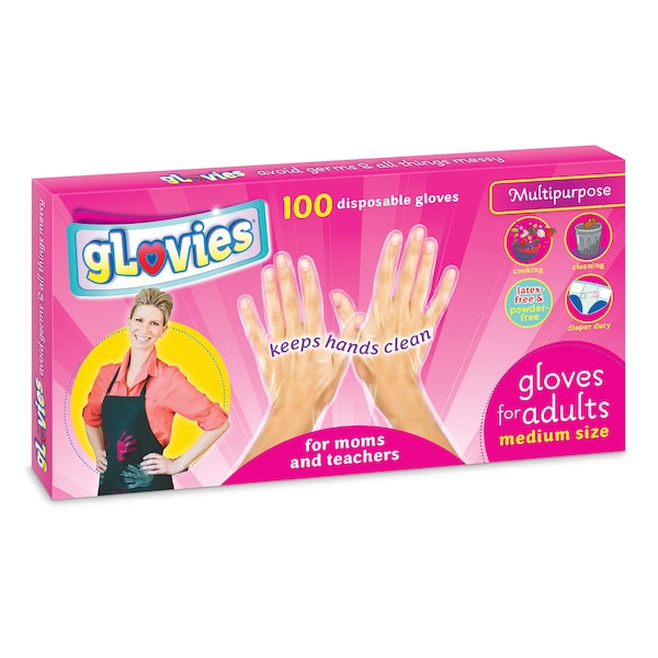 Guantes desechables de nitrilo Glovies, LDPE Virgen, M, 100 piezas, transparentes - ADLX002B100