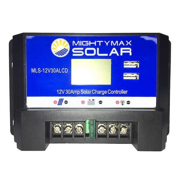 Mighty Max Battery 12V / 24V 30 Amp PWM Solar Charge Controller For Hunting - MAX3532470